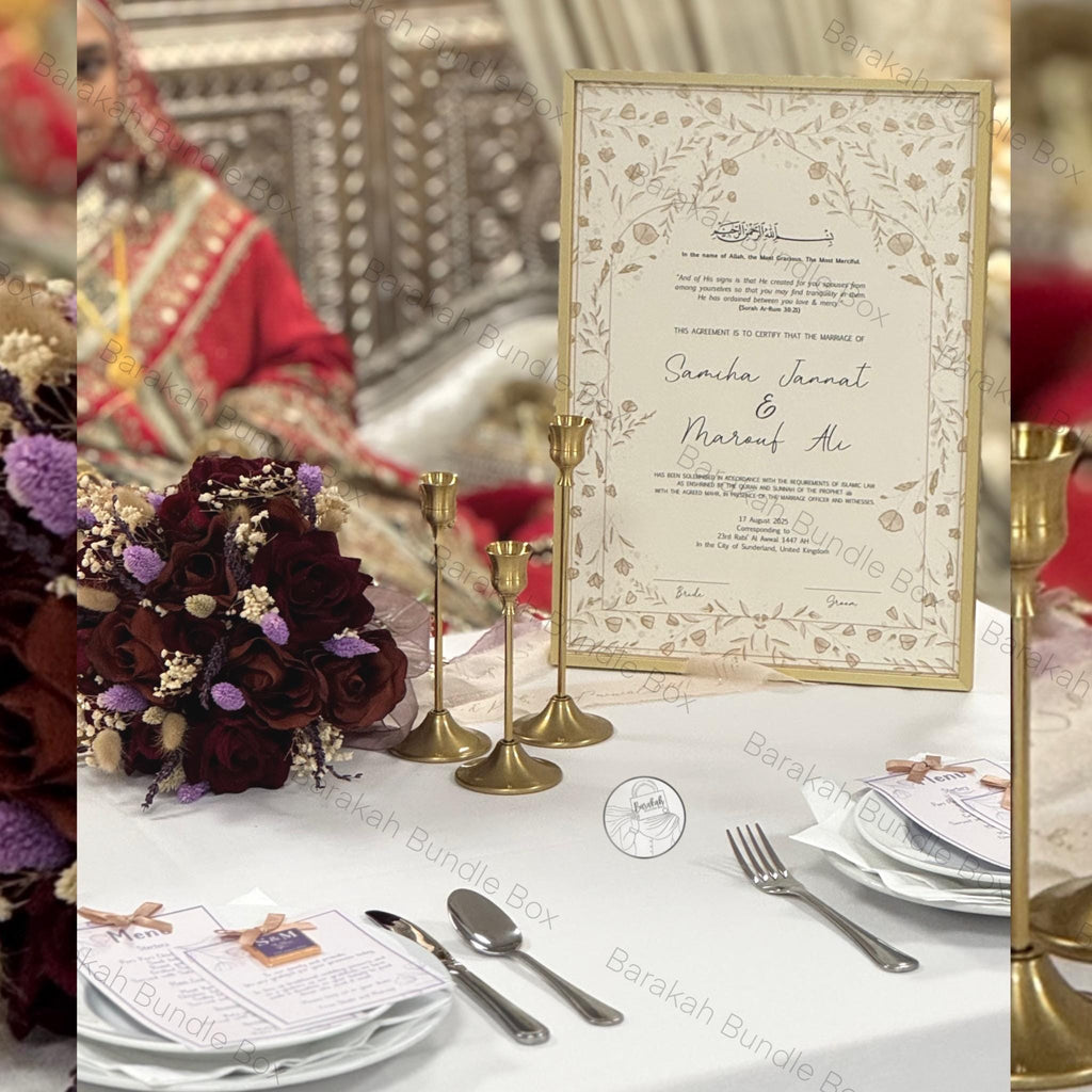 A4/A3 Nikkah Certificate | Luxury Nikkah Certificate | Wedding | Nikkah Nama | Certificate Nikkah | Mubarak Contract | Metallic Detail
