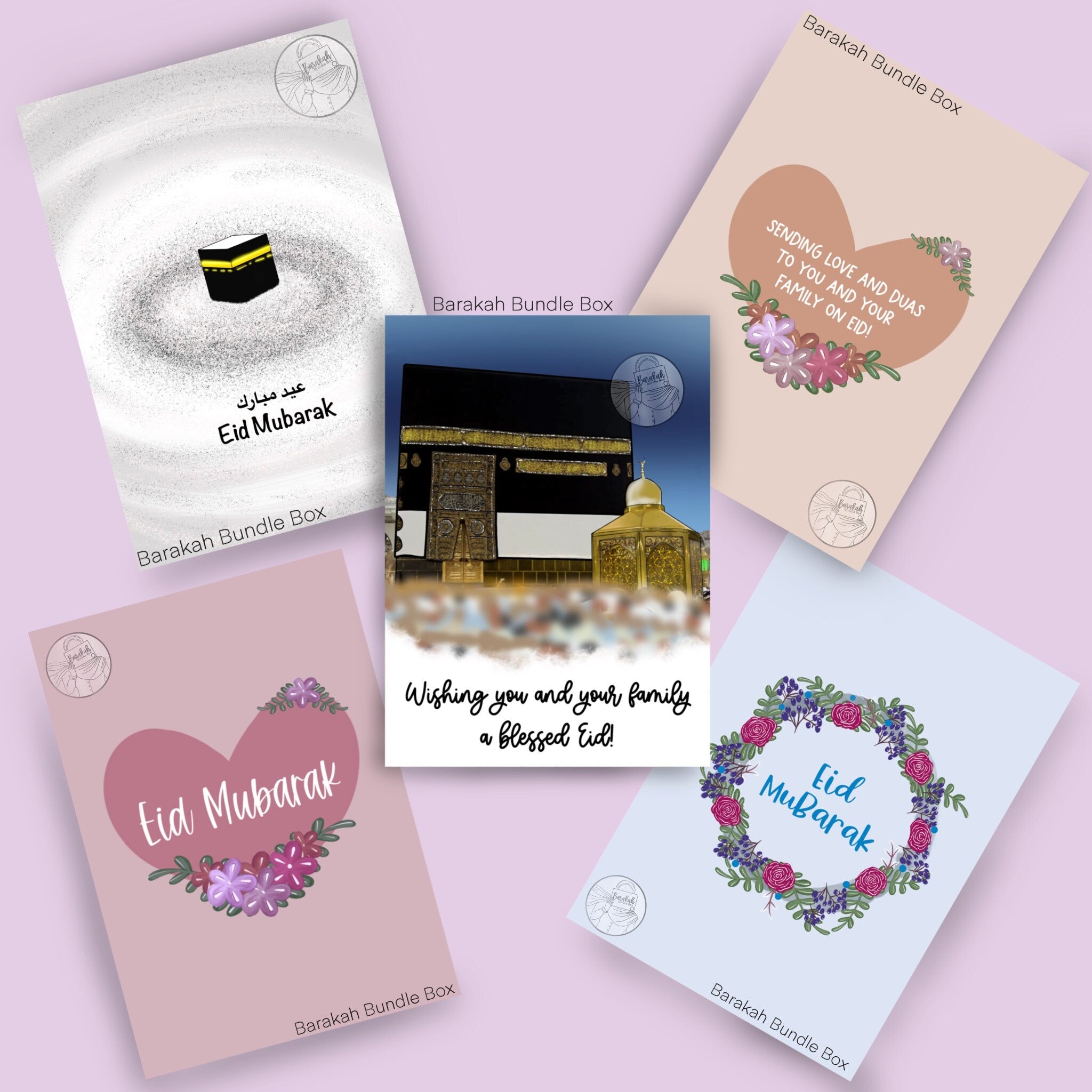 A6 Set of 5/10 Eid Greeting Cards | Eid Cards Set  | A6 size