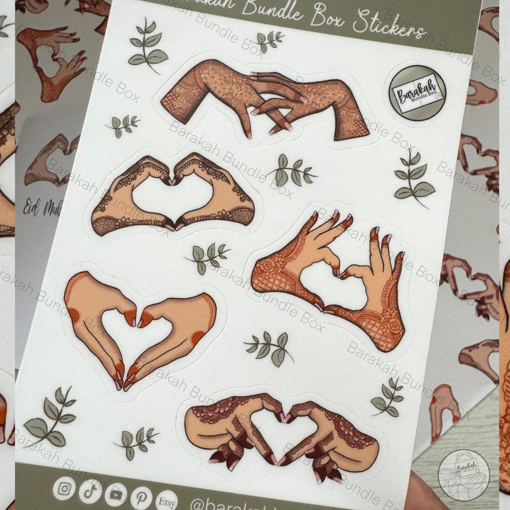 Henna Inspired Sticker Sheet - Five Sticker Pack