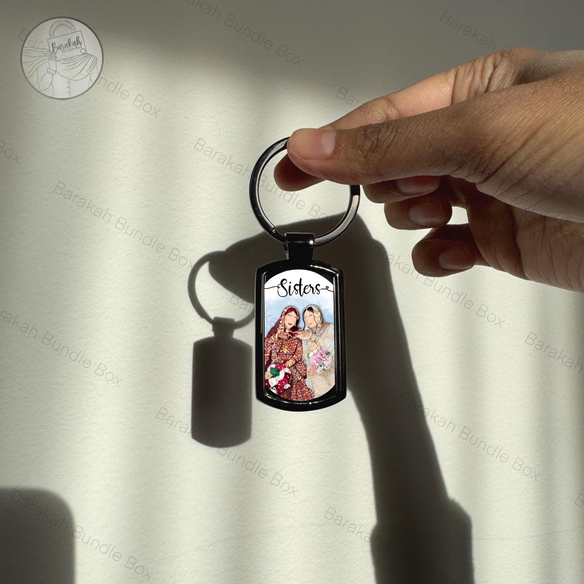 Metal Custom Illustration Portrait Key Ring