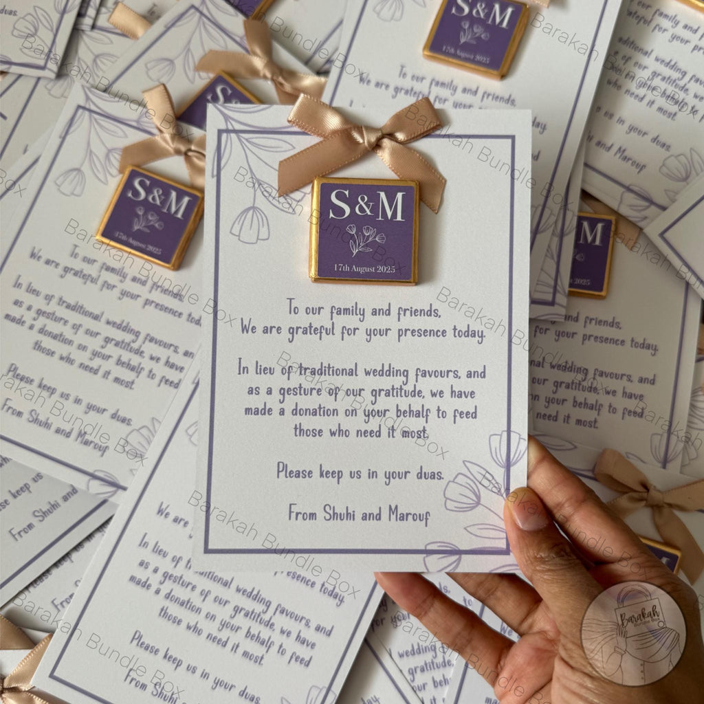 Personalised Wedding Initial Favours with Date – Custom Chocolate Wedding Favours – Silver / Gold Foil | Unique Wedding Guest Thank You Gift