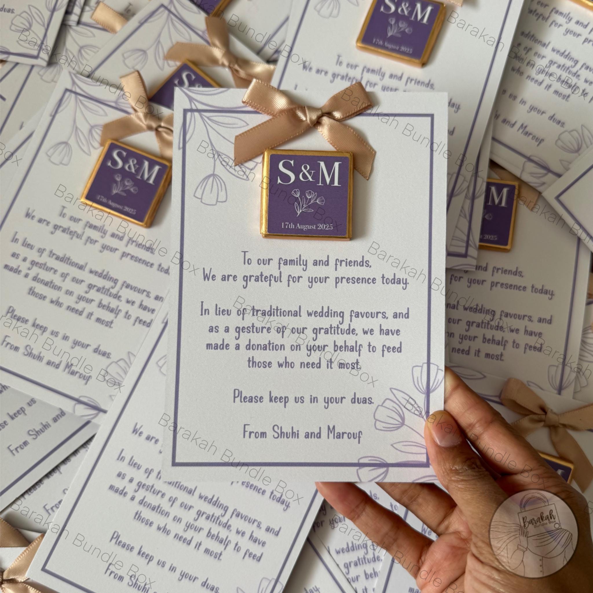 Personalised Wedding Initial Favours with Date – Custom Chocolate Wedding Favours – Silver / Gold Foil | Unique Wedding Guest Thank You Gift