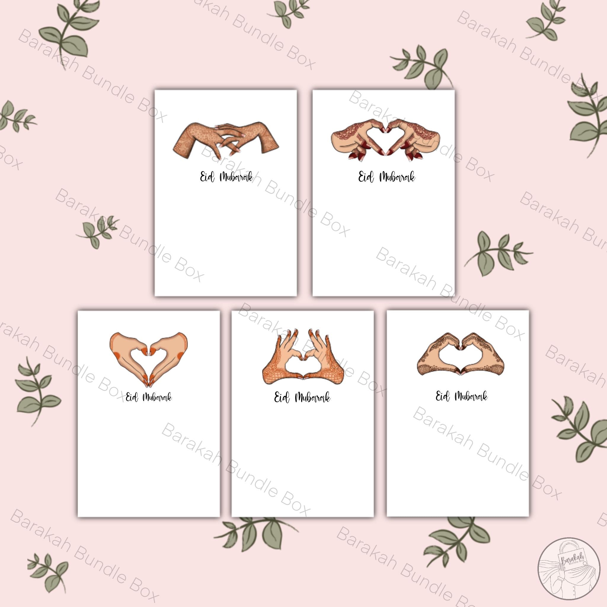 Henna Inspired Greetings Card 5 Pack | 3 Text Options Available