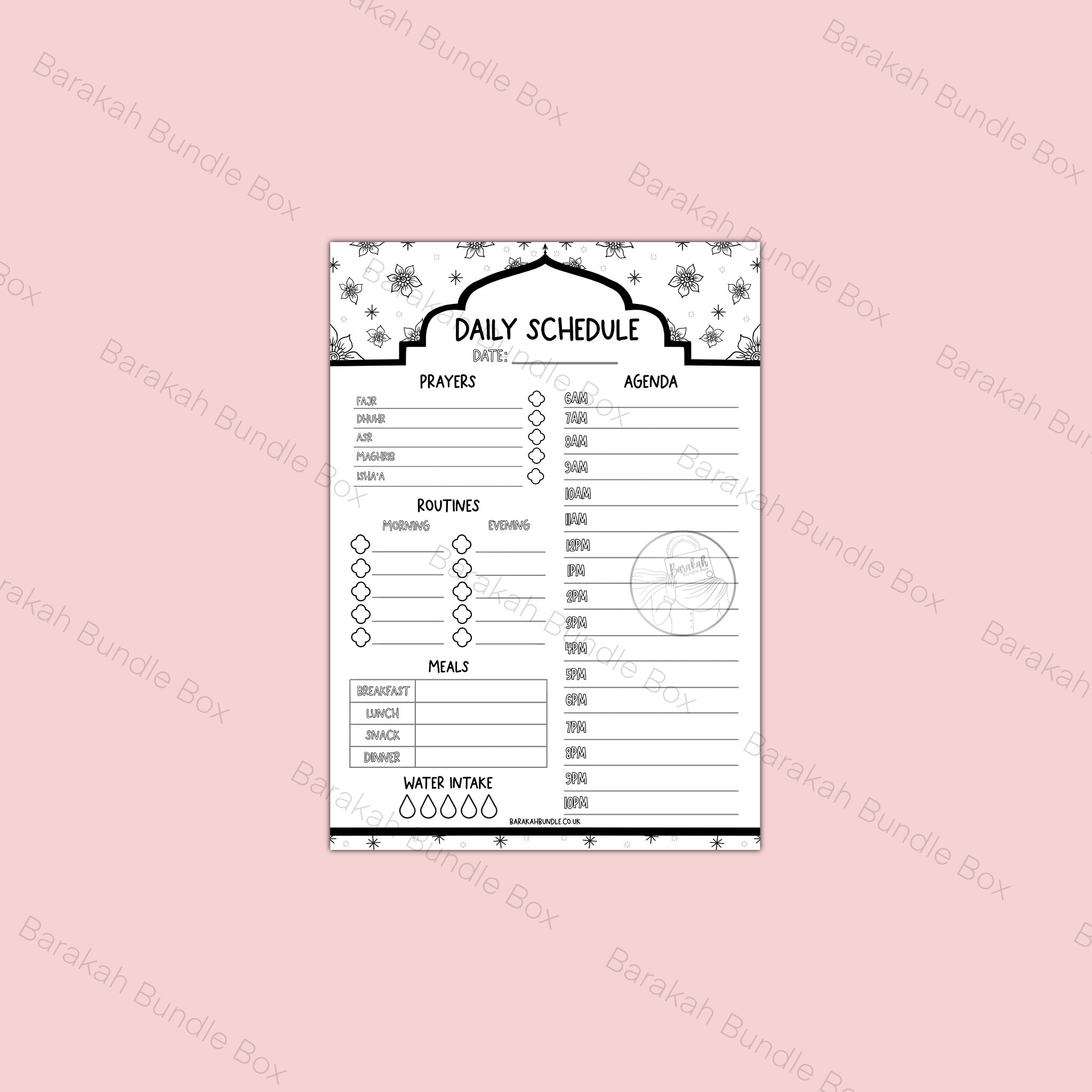 Daily Schedule Planner | Digital File & Printable