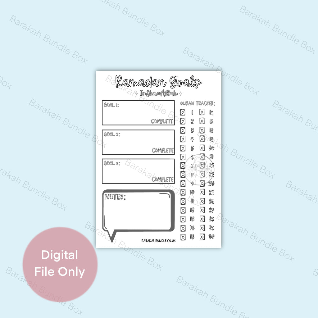 Ramadan Goals Planner | Digital Download & Printable