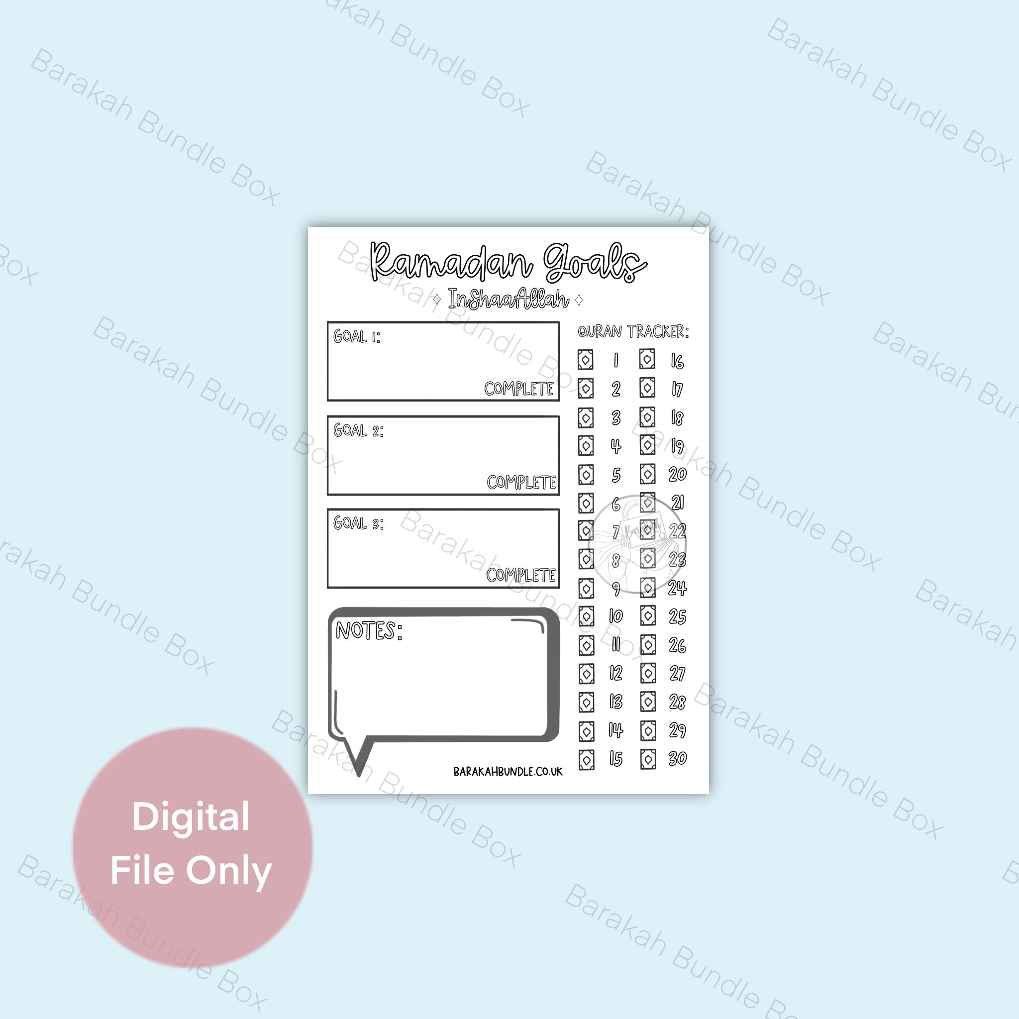 Ramadan Goals Planner | Digital Download & Printable