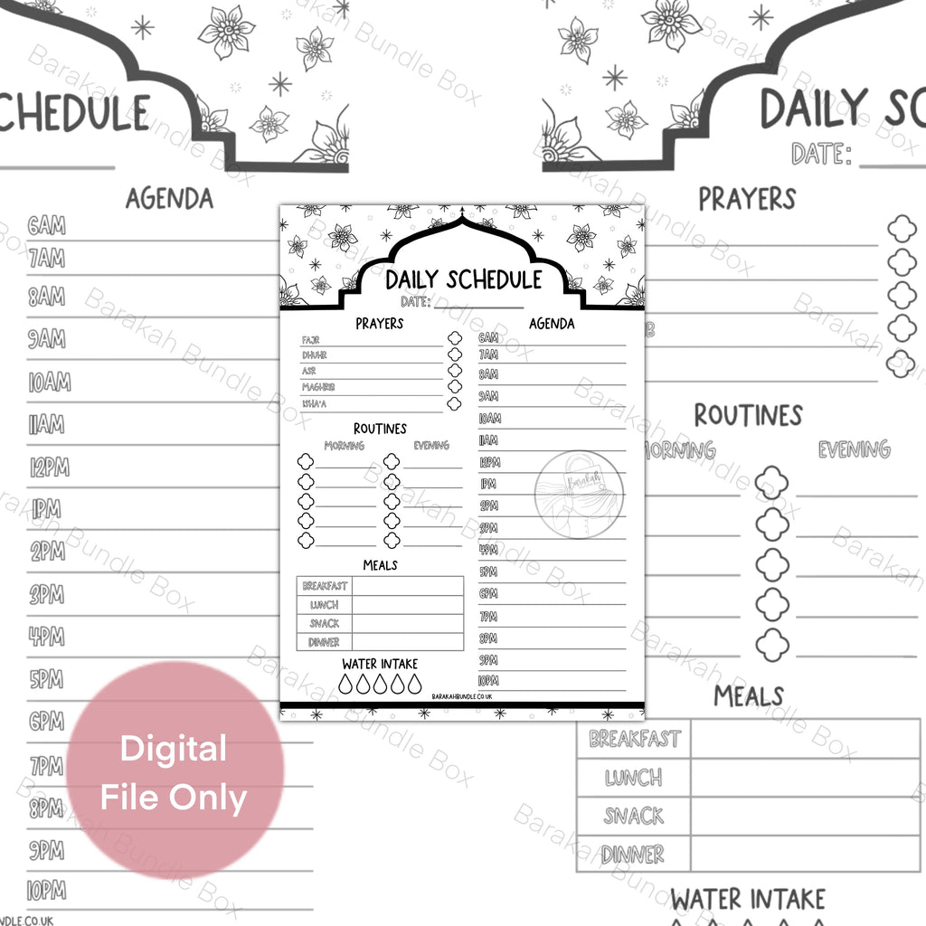 Daily Schedule Planner | Digital File & Printable