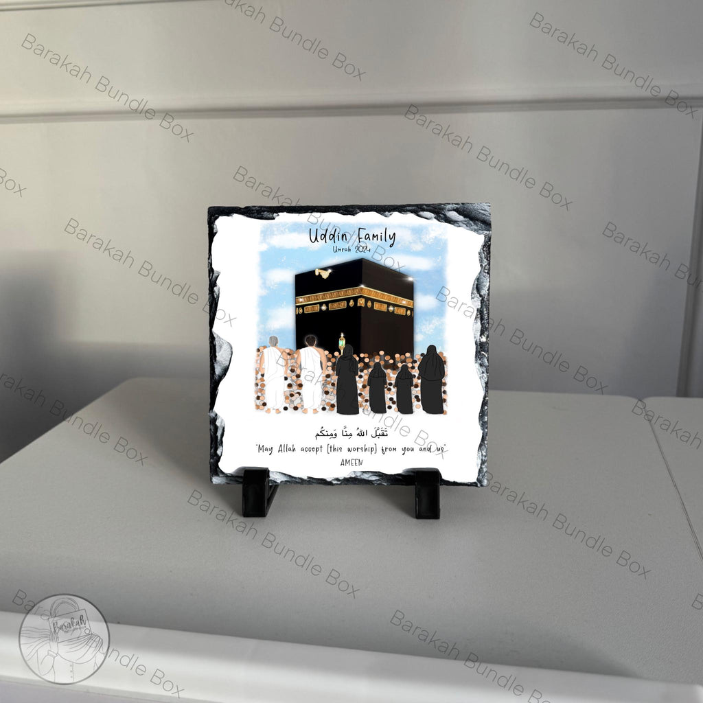 Square Custom Illustration Faceless Portrait Rock Slate with Stand