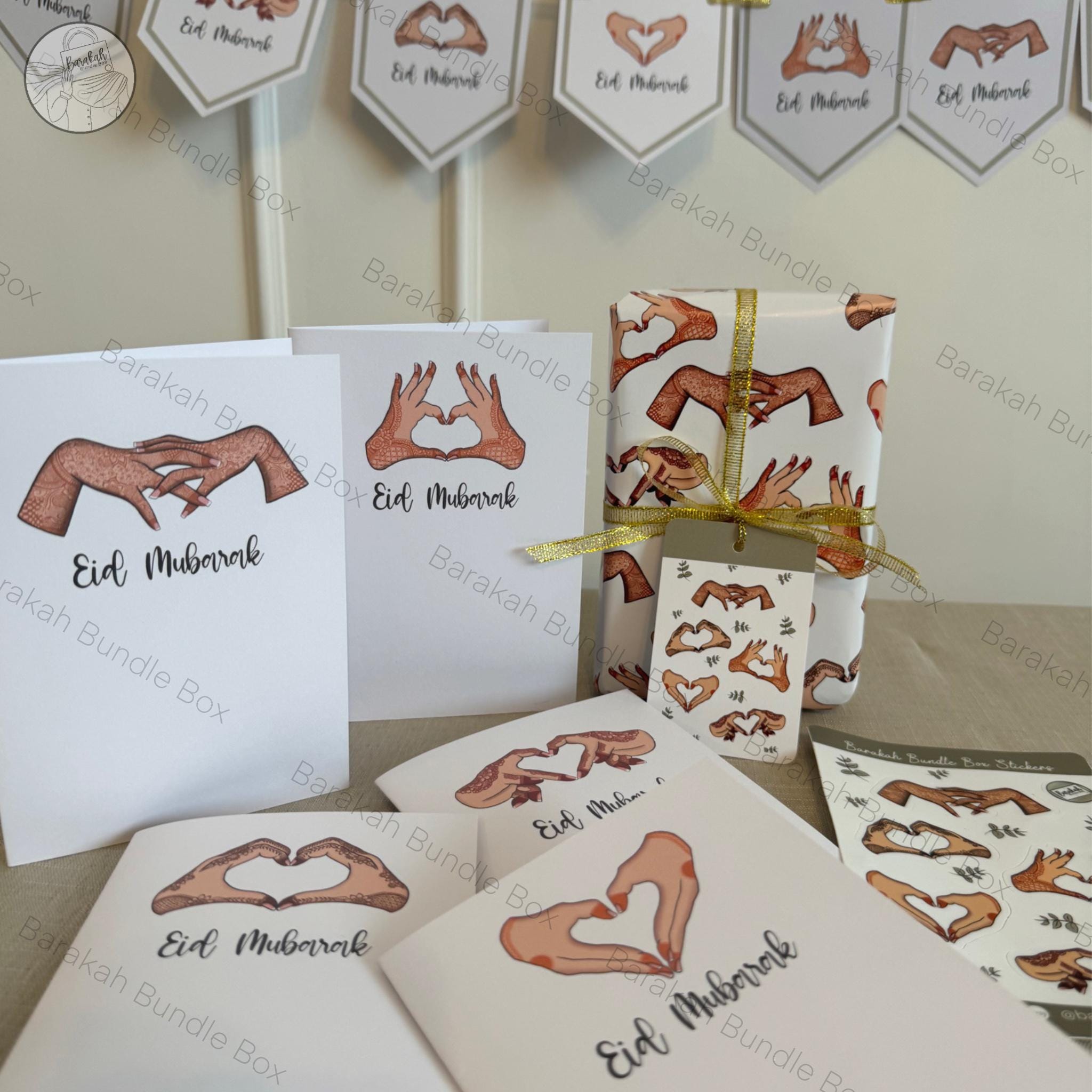 Henna Inspired Greetings Card 5 Pack | 3 Text Options Available