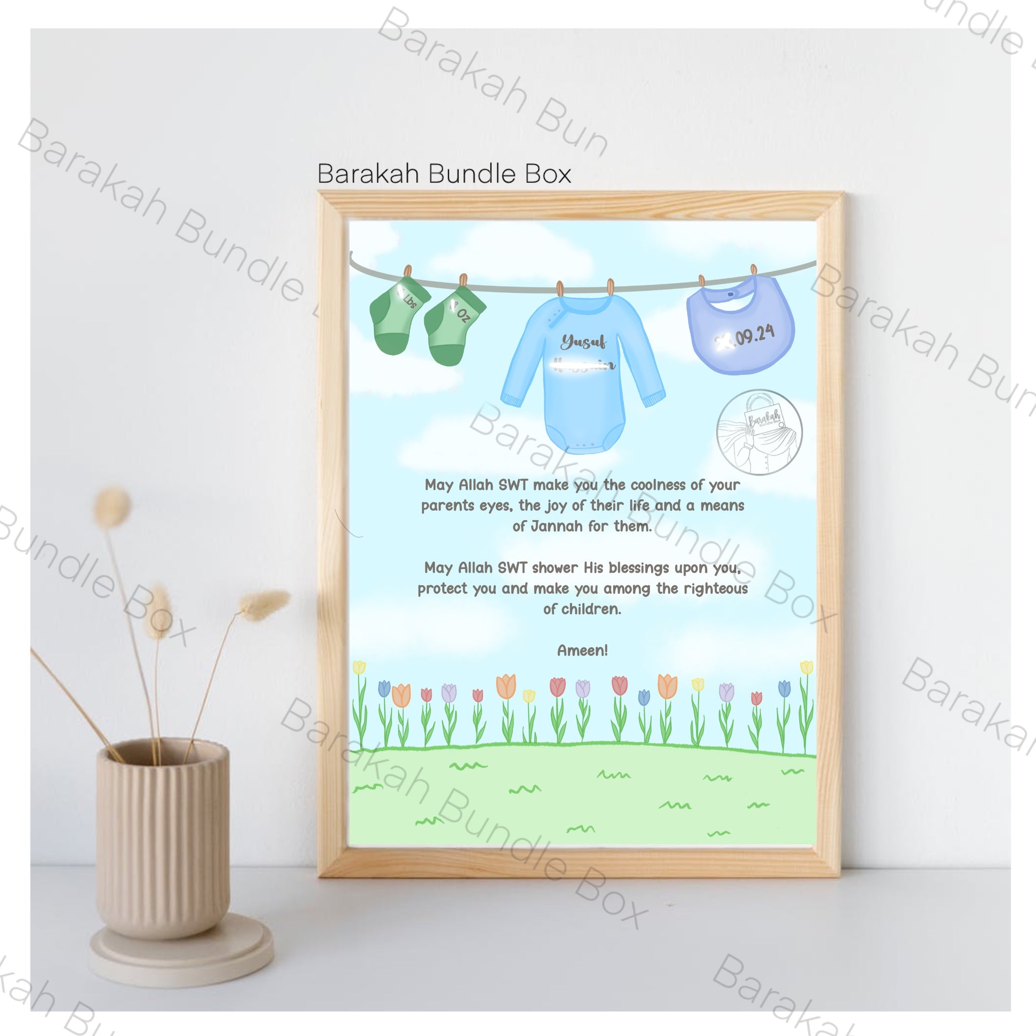 New Baby Girl/Boy Personalised Print