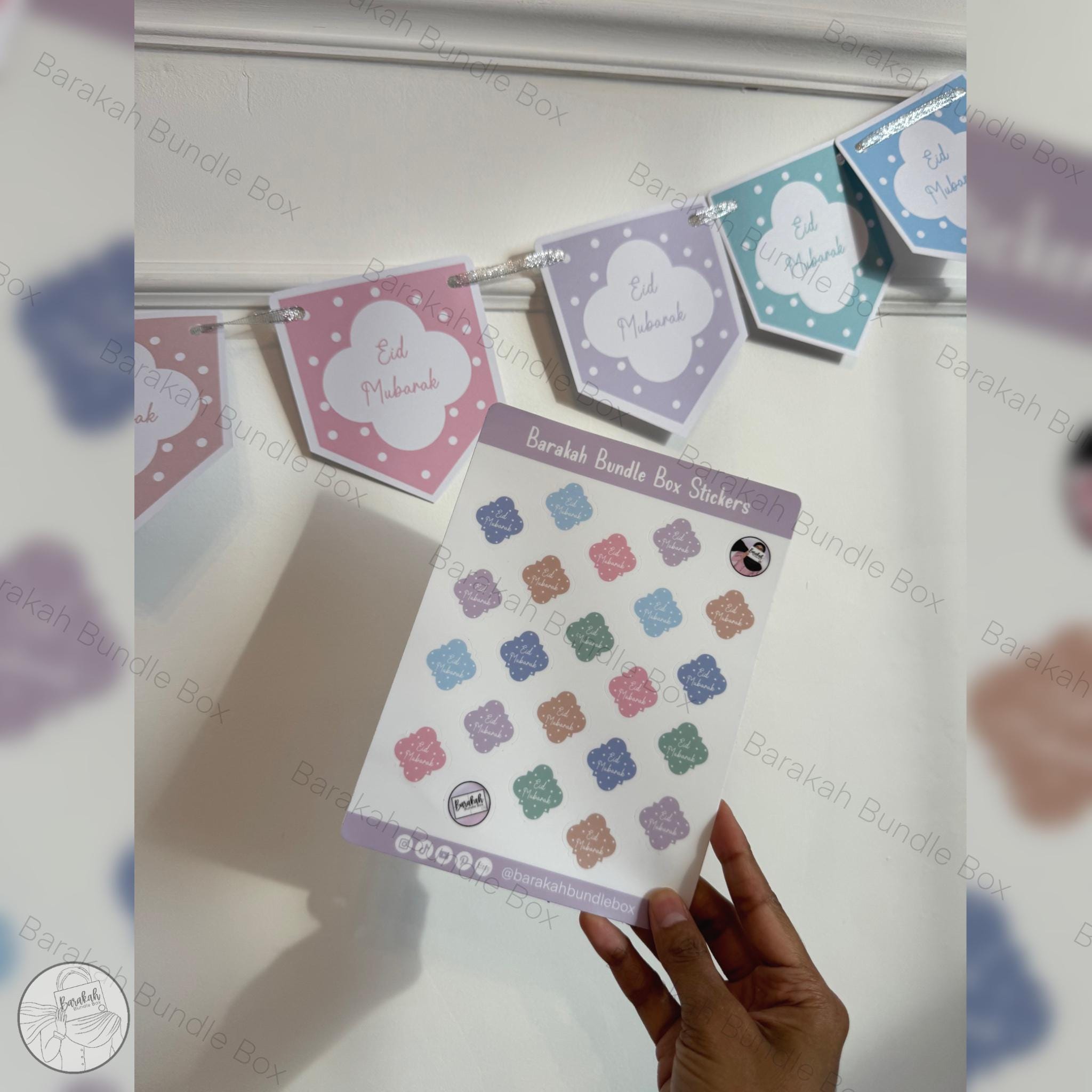 Eid Mubarak Sticker Sheet | Eid Favour Stickers | Envelope Seals