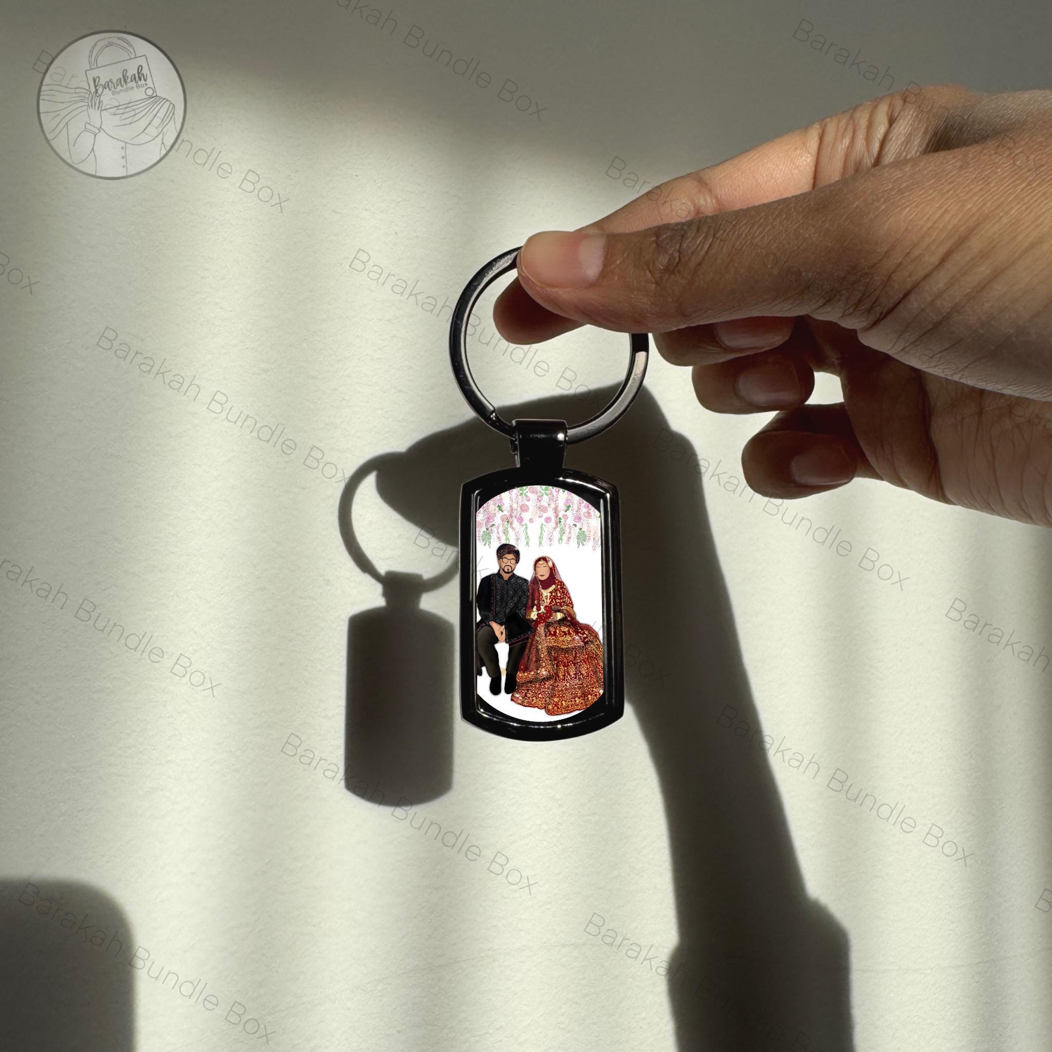 Metal Custom Illustration Portrait Key Ring