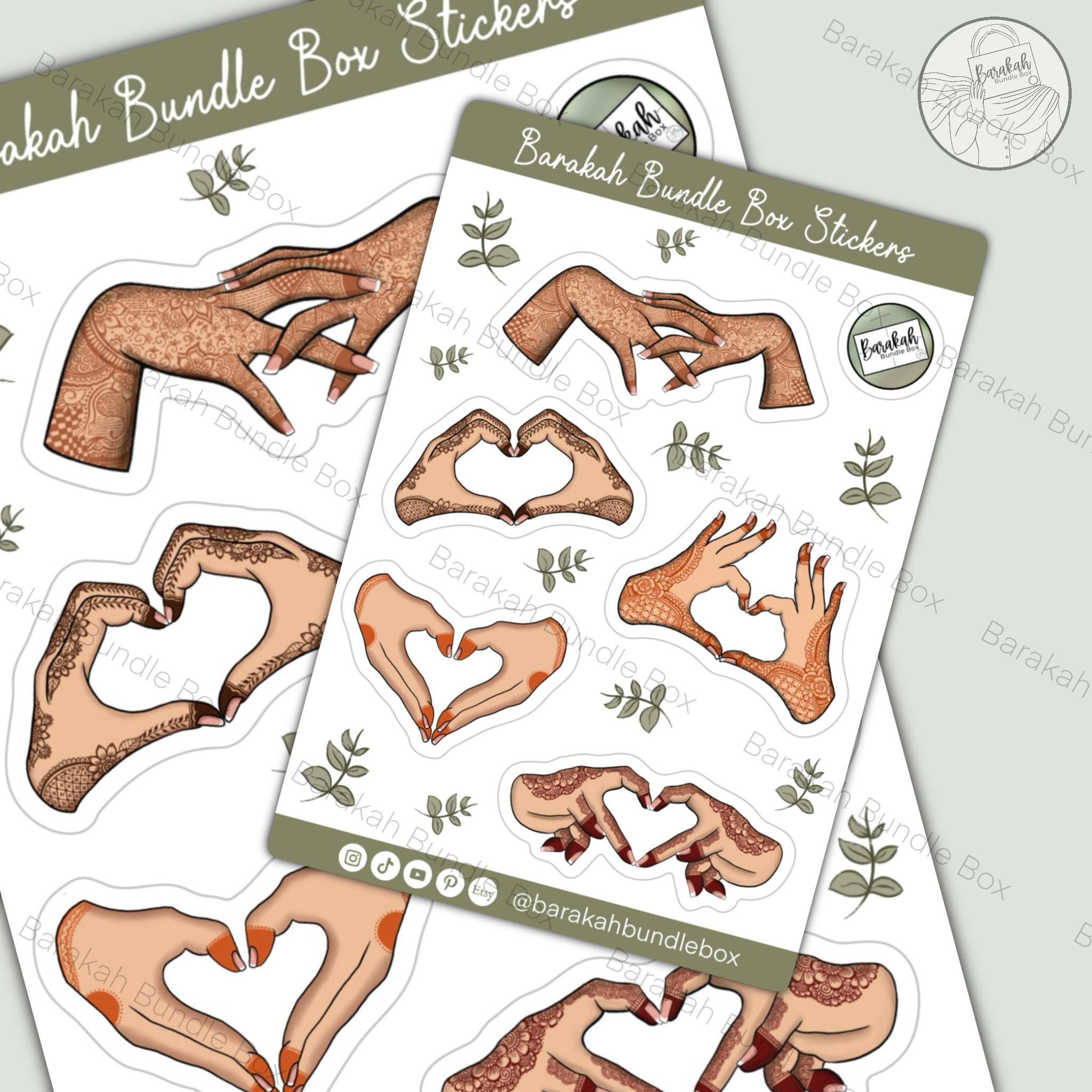 Henna Inspired Sticker Sheet - Five Sticker Pack
