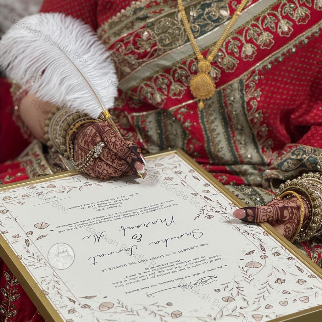 A4/A3 Nikkah Certificate | Luxury Nikkah Certificate | Wedding | Nikkah Nama | Certificate Nikkah | Mubarak Contract | Metallic Detail
