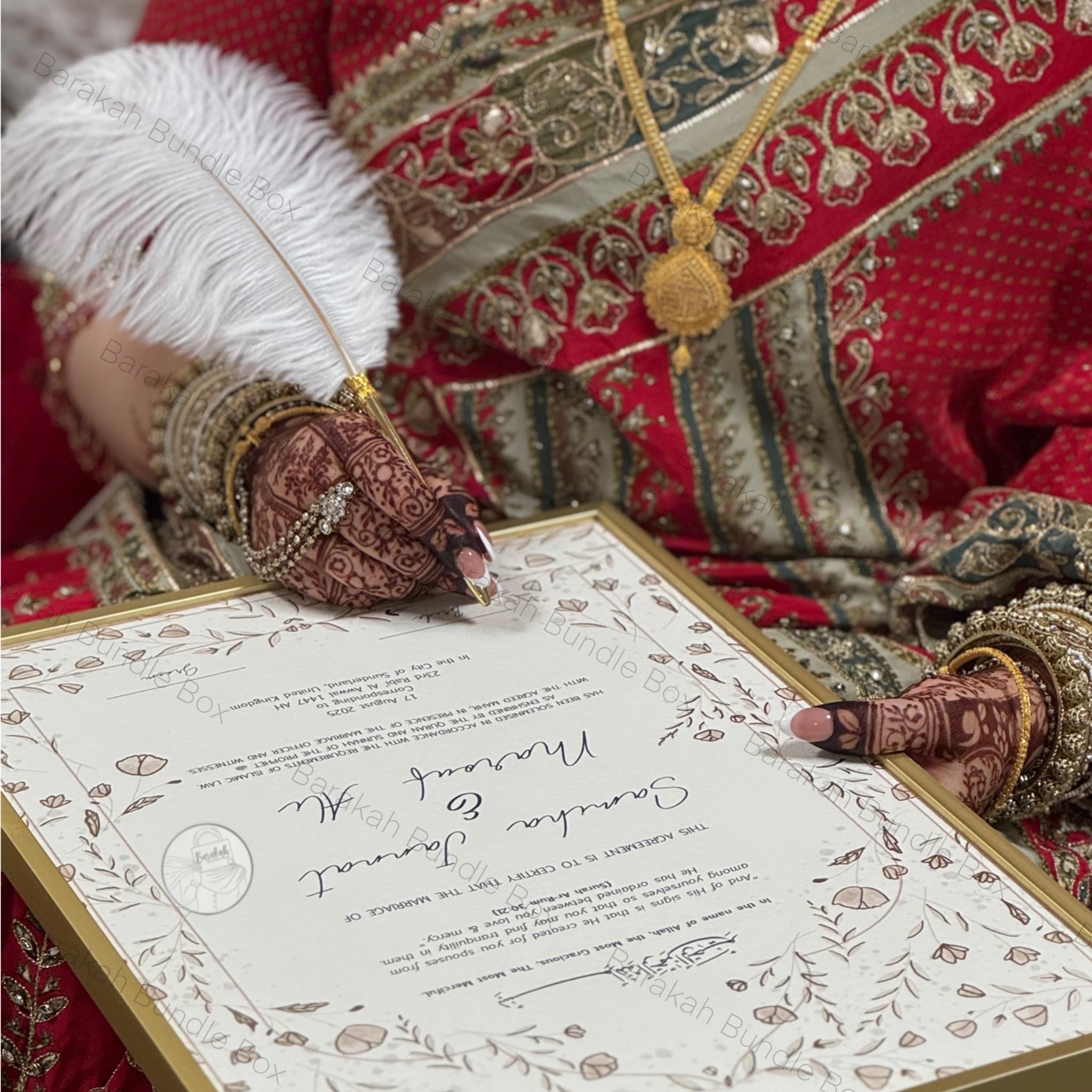 A4/A3 Nikkah Certificate | Luxury Nikkah Certificate | Wedding | Nikkah Nama | Certificate Nikkah | Mubarak Contract | Metallic Detail