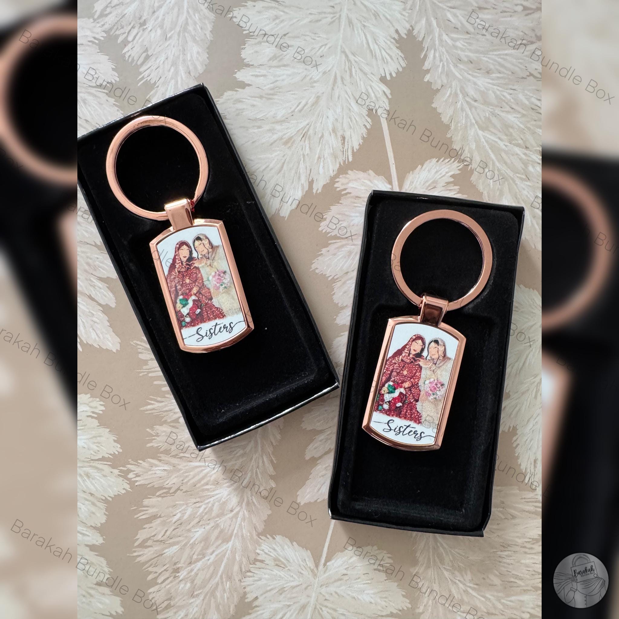 Metal Custom Illustration Portrait Key Ring