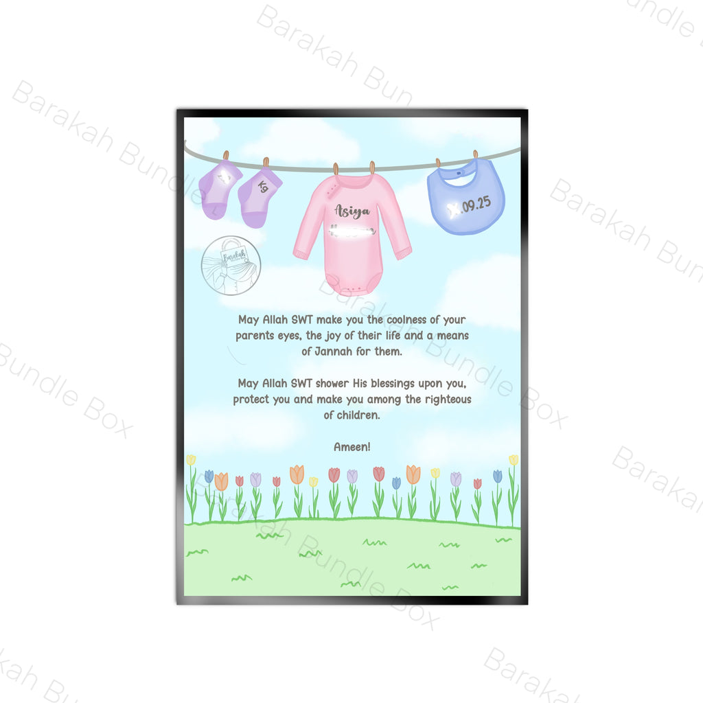 New Baby Girl/Boy Personalised Print