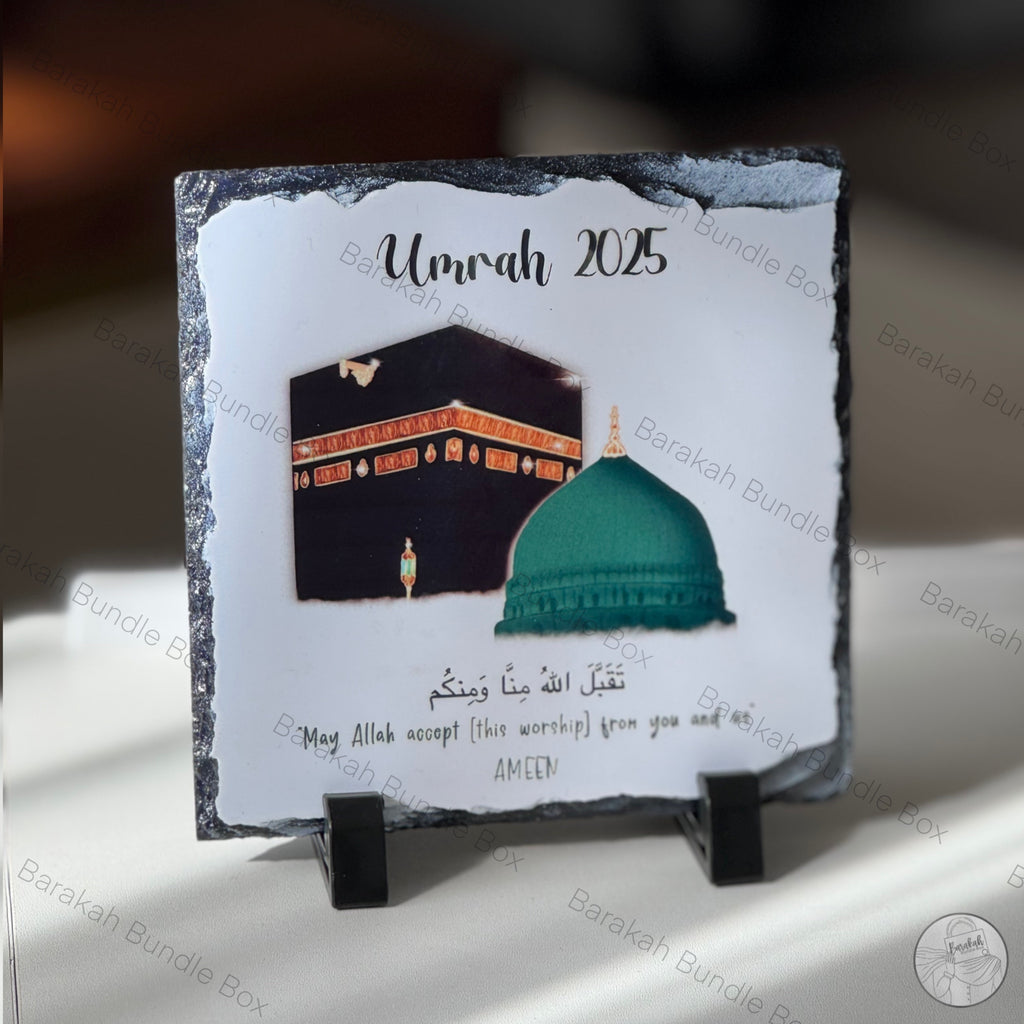 Personalised Umrah / Hajj Square Rock Slate Keepsake